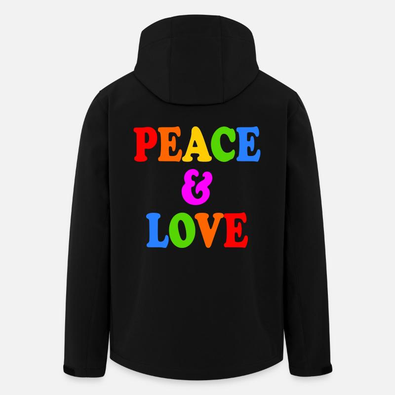 Peace and love - Men’s Recycled Softshell Jacket by Stanley/Stella - black