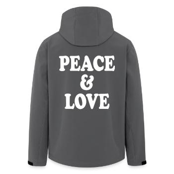 Peace and love - Recycelte Männer Softshell-Jacke von Stanley/Stella - Anthrazit - Hinten - AI Model Male 185 light (185cm)