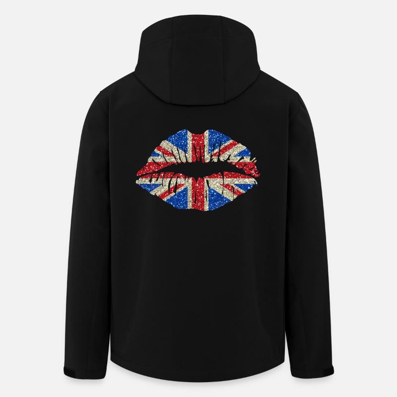 lèvres sexy: Angleterre Union Jack - Veste softshell homme en polyester recyclé Stanley/Stella - noir