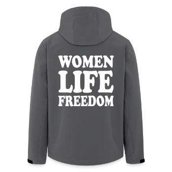 Women life freedom - Recycelte Männer Softshell-Jacke von Stanley/Stella - Anthrazit - Hinten - AI Model Male 185 light (185cm)