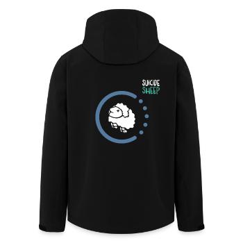 Mr Suicide Sheep - Men’s Recycled Softshell Jacket by Stanley/Stella - black - Back - AI Model Male 185 light (185cm)