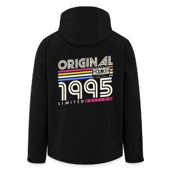 Original 1995 Vintage Cadeau d’anniversaire Rétro - Veste softshell homme en polyester recyclé Stanley/Stella - noir - Dos - AI Model Male 185 light (185cm)