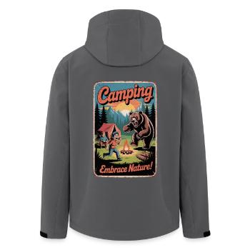 Camping drôle Embrasser la nature - Veste softshell homme en polyester recyclé Stanley/Stella - noir - Dos - AI Model Male 185 light (185cm)