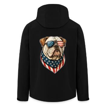 Bouledogue anglais États-Unis - Veste softshell homme en polyester recyclé Stanley/Stella - noir - Dos - AI Model Male 185 light (185cm)
