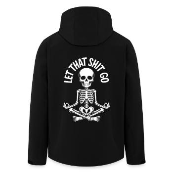 Funny Yoga Let That Shit Go - Men’s Recycled Softshell Jacket by Stanley/Stella - black - Back - AI Model Male 185 light (185cm)