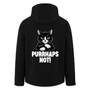 Funny Evil Black Cat Purrhaps Not - Men’s Recycled Softshell Jacket by Stanley/Stella - black - Back - AI Model Male 185 light (185cm)