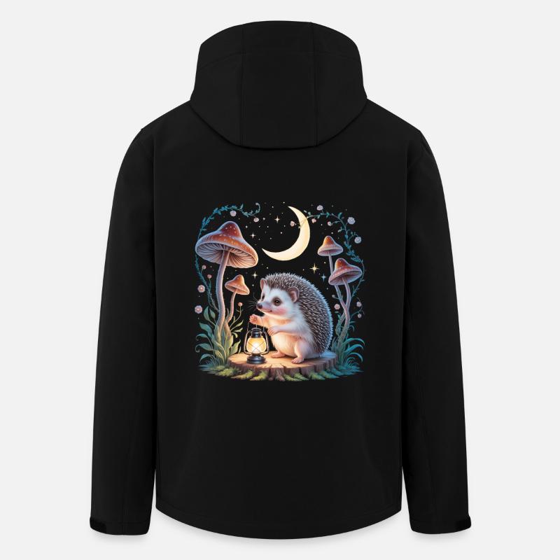 Hérisson mignon Cottagecore - Veste softshell homme en polyester recyclé Stanley/Stella - noir