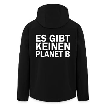 Es gibt keinen planet b - Recycelte Männer Softshell-Jacke von Stanley/Stella - Schwarz - Hinten - AI Model Male 185 light (185cm)