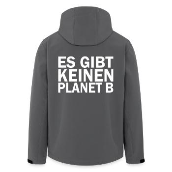 Es gibt keinen planet b - Recycelte Männer Softshell-Jacke von Stanley/Stella - Anthrazit - Hinten - AI Model Male 185 light (185cm)