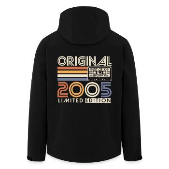 2005 Vintage Vintage Rétro Cadeau d’anniversaire - Veste softshell homme en polyester recyclé Stanley/Stella - noir - Dos - AI Model Male 185 light (185cm)