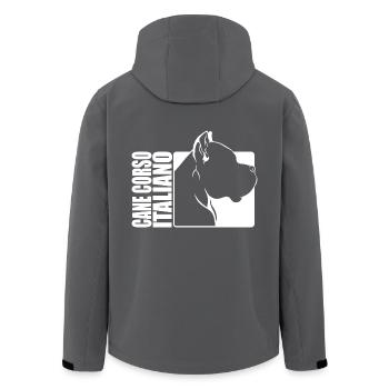 Cane Corso Italiano Profile Dogs Dog Wilsigns - Men’s Recycled Softshell Jacket by Stanley/Stella - black - Back - AI Model Male 185 light (185cm)