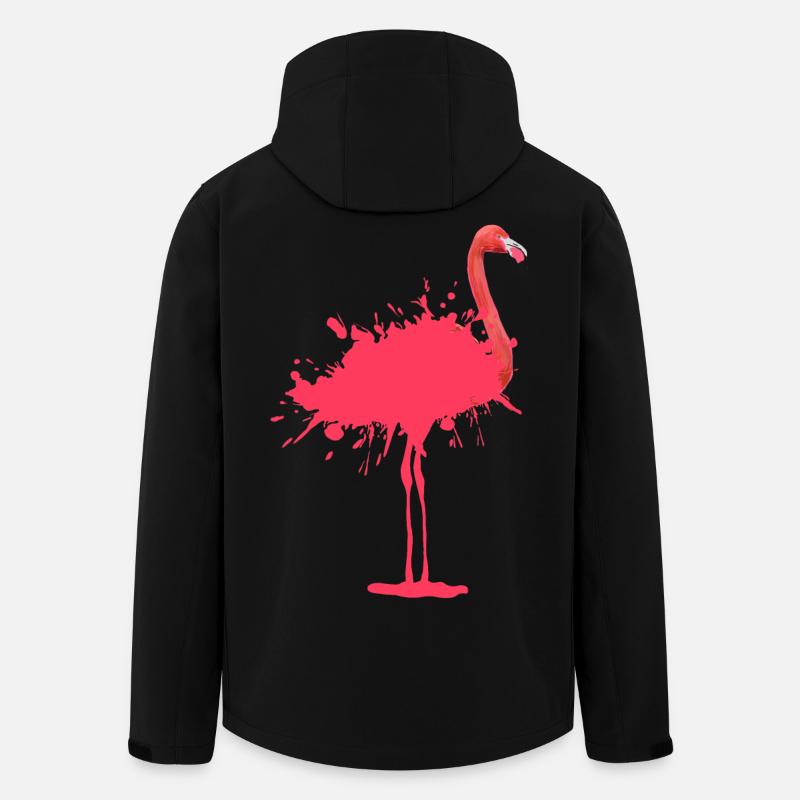 Flamingo - Farbklecks - Veste softshell homme en polyester recyclé Stanley/Stella - noir
