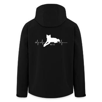 Akita Inu Heartbeat Gift - Men’s Recycled Softshell Jacket by Stanley/Stella - black - Back - AI Model Male 185 light (185cm)