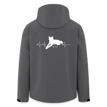 Akita Inu Heartbeat Geschenk - Recycelte Männer Softshell-Jacke von Stanley/Stella - Anthrazit - Hinten - AI Model Male 185 light (185cm)