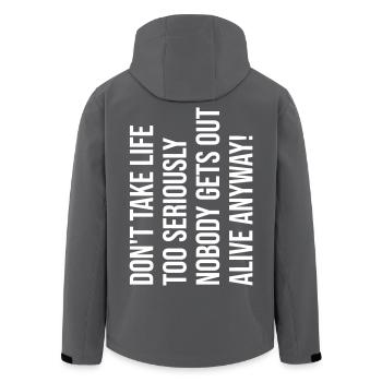 Soyez heureux drôle de dire - Veste softshell homme en polyester recyclé Stanley/Stella - noir - Dos - AI Model Male 185 light (185cm)