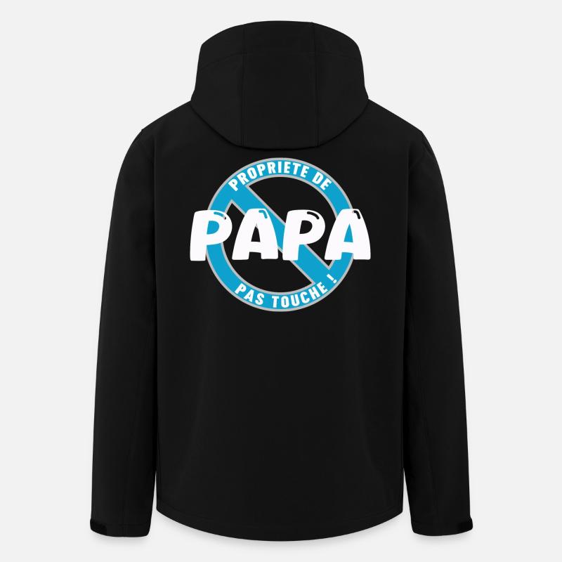 Propriété de papa, blanc - Veste softshell homme en polyester recyclé Stanley/Stella - noir