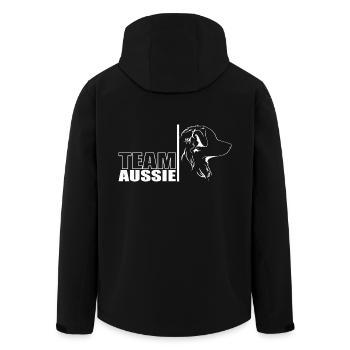 TEAM Aussie Dogs Australian Shepherd Wilsigns - Men’s Recycled Softshell Jacket by Stanley/Stella - black - Back - AI Model Male 185 light (185cm)