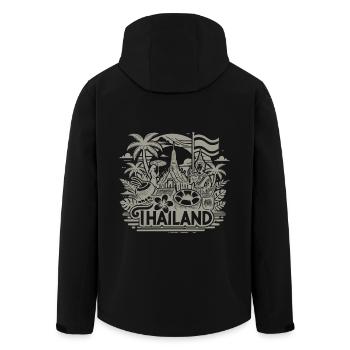 Thailand - 2 - Recycelte Männer Softshell-Jacke von Stanley/Stella - Schwarz - Hinten - AI Model Male 185 light (185cm)