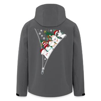 Christmas Zipper Cats - Men’s Recycled Softshell Jacket by Stanley/Stella - anthracite - Back - AI Model Male 185 light (185cm)