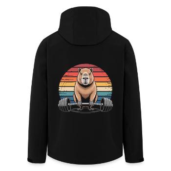 Haltérophilie Capybara - Veste softshell homme en polyester recyclé Stanley/Stella - noir - Dos - AI Model Male 185 light (185cm)