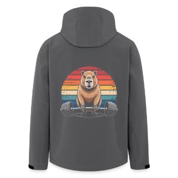 Haltérophilie Capybara - Veste softshell homme en polyester recyclé Stanley/Stella - charbon - Dos - AI Model Male 185 light (185cm)