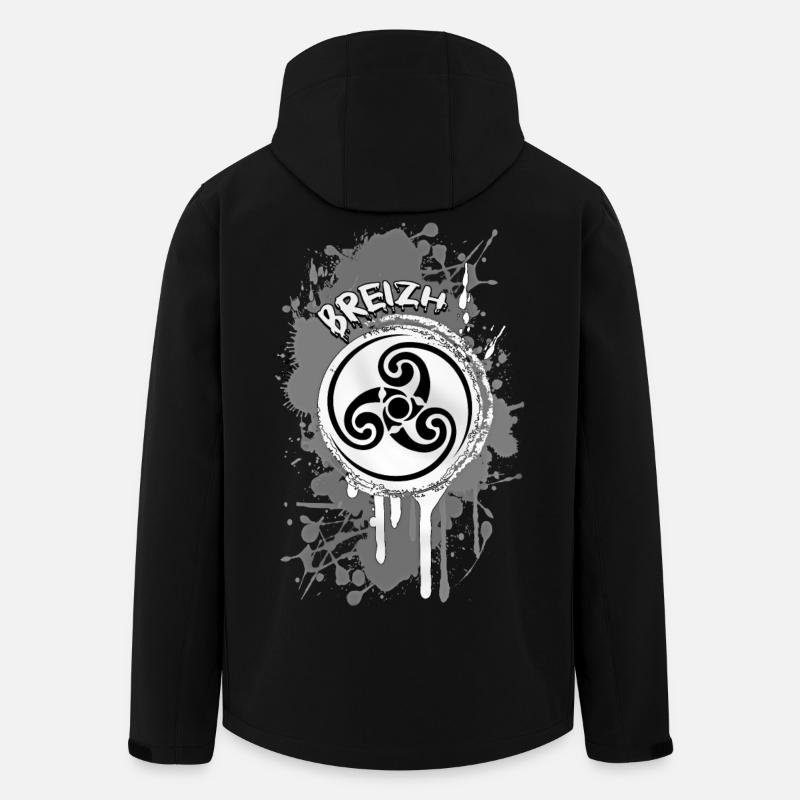 Bretagne Breizh Triskel - Veste softshell homme en polyester recyclé Stanley/Stella - noir