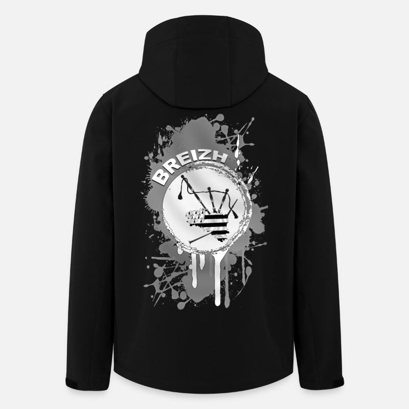 Breizh Bagpipe - Veste softshell homme en polyester recyclé Stanley/Stella - noir