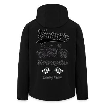 vintage motorcycles team 07 - Veste softshell homme en polyester recyclé Stanley/Stella - noir - Dos - AI Model Male 185 light (185cm)