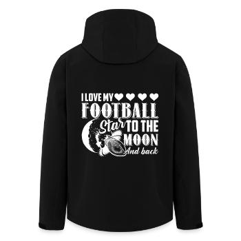 I Love My Football Star To The Moon And Back - Men’s Recycled Softshell Jacket by Stanley/Stella - black - Back - AI Model Male 185 light (185cm)