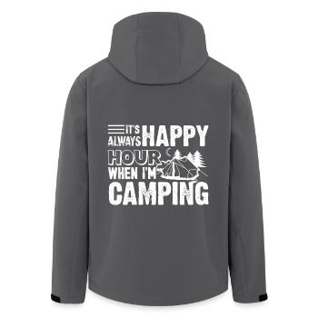 Happy Hour When I am Camping - Men’s Recycled Softshell Jacket by Stanley/Stella - black - Back - AI Model Male 185 light (185cm)