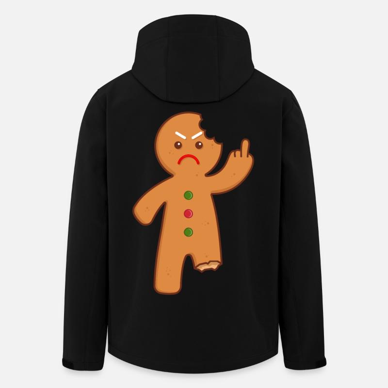 Lebkuchenmann Stinkefinger Mittelfinger - Recycelte Männer Softshell-Jacke von Stanley/Stella - Schwarz