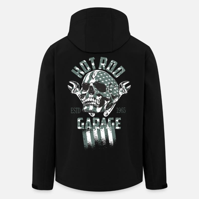 Hot Rod Garage - Recycelte Männer Softshell-Jacke von Stanley/Stella - Schwarz