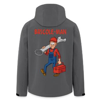 Bricole-man - Veste softshell homme en polyester recyclé Stanley/Stella - noir - Dos - AI Model Male 185 light (185cm)