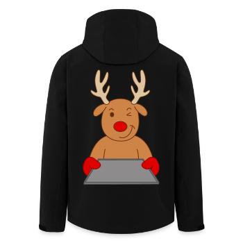 Rentier Bäcker Gebäck Weihnachten Plätzchen backen - Recycelte Männer Softshell-Jacke von Stanley/Stella - Schwarz - Hinten - AI Model Male 185 light (185cm)