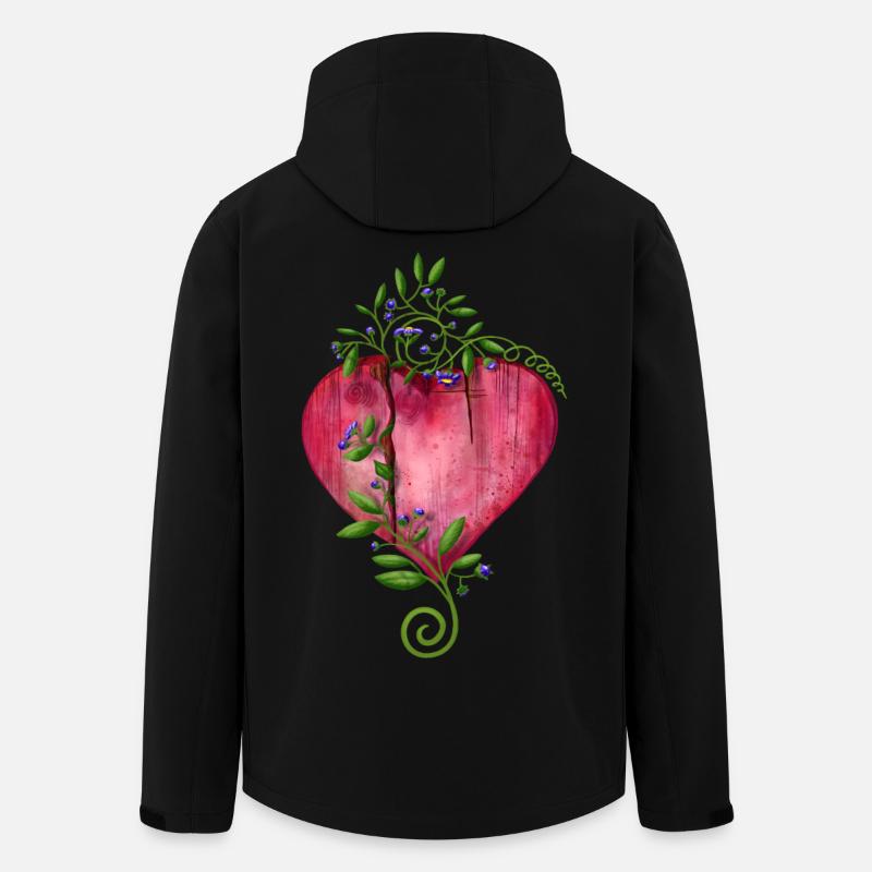 Cœur avec des fleurs - Veste softshell homme en polyester recyclé Stanley/Stella - noir