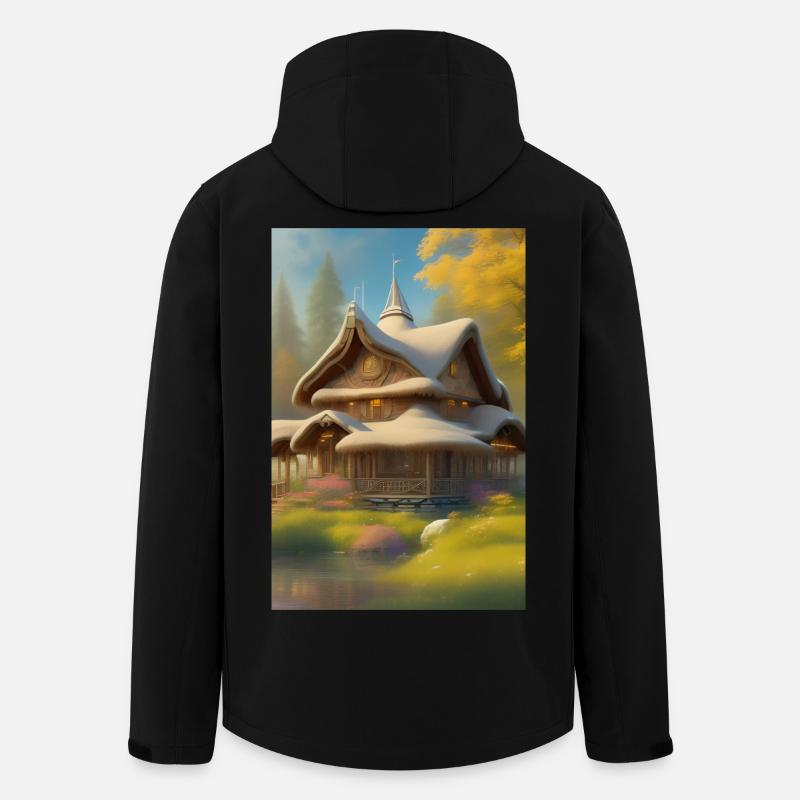 Charmante Hütte am See - Recycelte Männer Softshell-Jacke von Stanley/Stella - Schwarz