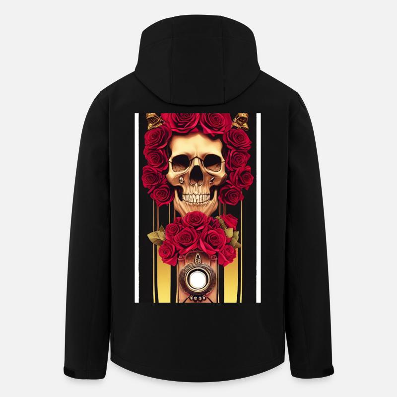 Abstract skull with roses - Men’s Recycled Softshell Jacket by Stanley/Stella - black