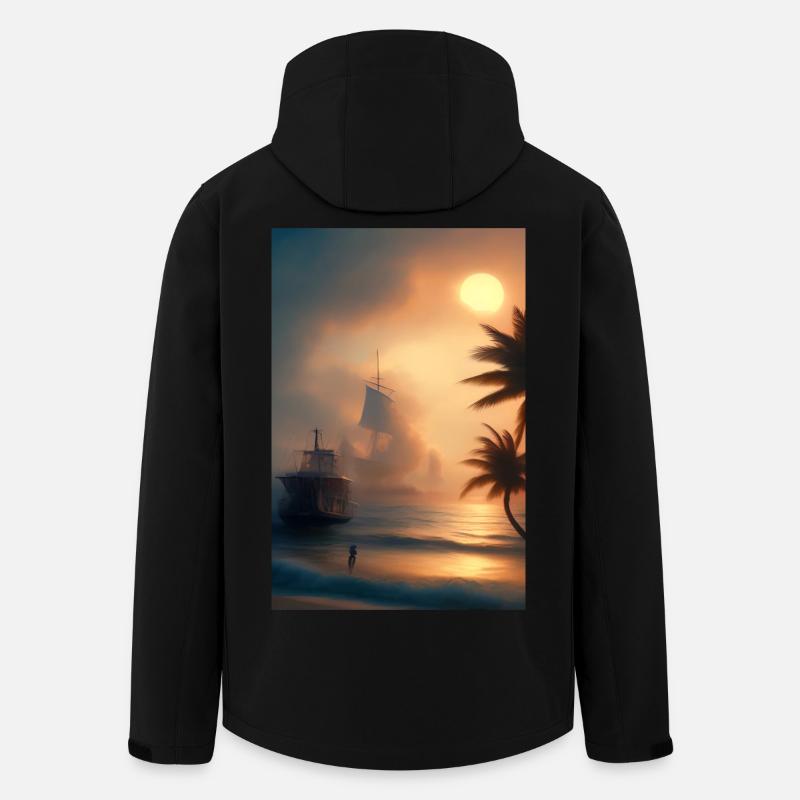 Caribbean Palm Beach - Men’s Recycled Softshell Jacket by Stanley/Stella - black
