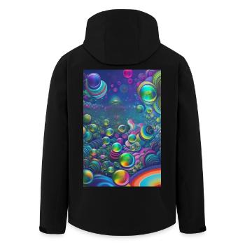 Bulles de savon colorées - Veste softshell homme en polyester recyclé Stanley/Stella - noir - Dos - AI Model Male 185 light (185cm)