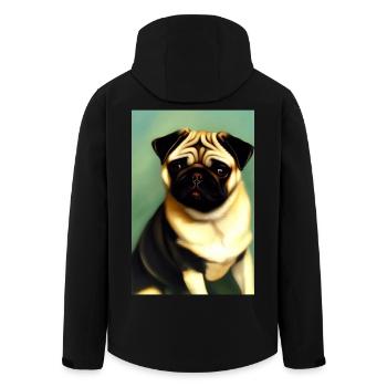 Pug Dog - Men’s Recycled Softshell Jacket by Stanley/Stella - black - Back - AI Model Male 185 light (185cm)