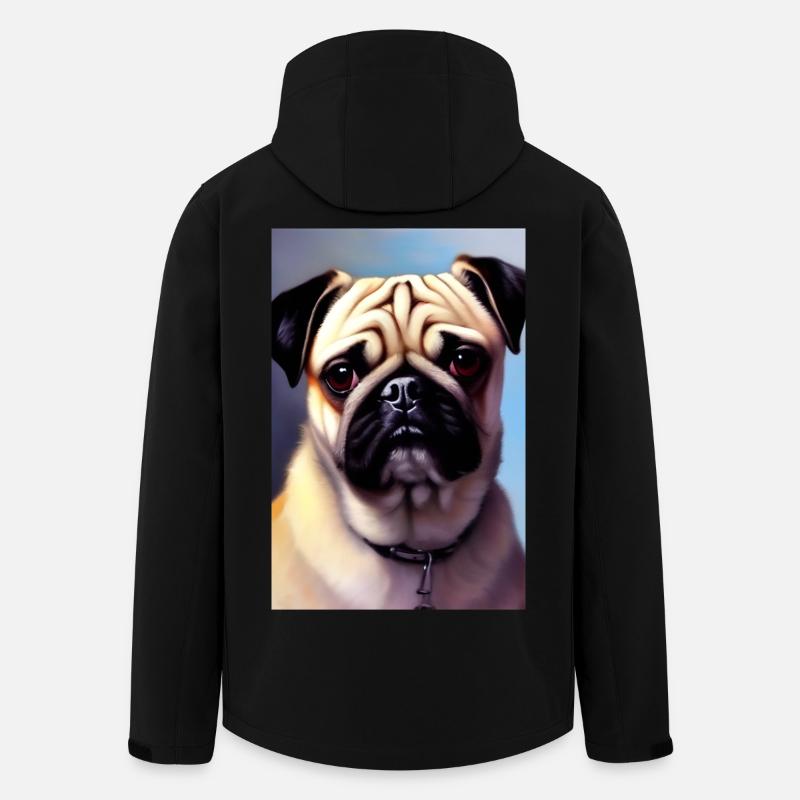 Pug Dog - Men’s Recycled Softshell Jacket by Stanley/Stella - black