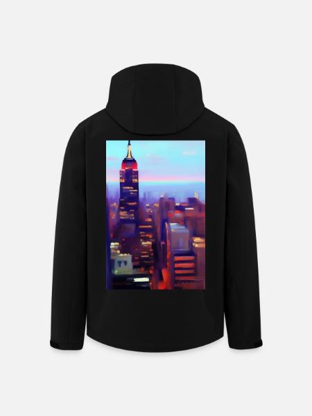 New York City Skyline - Men’s Recycled Softshell Jacket by Stanley/Stella - black