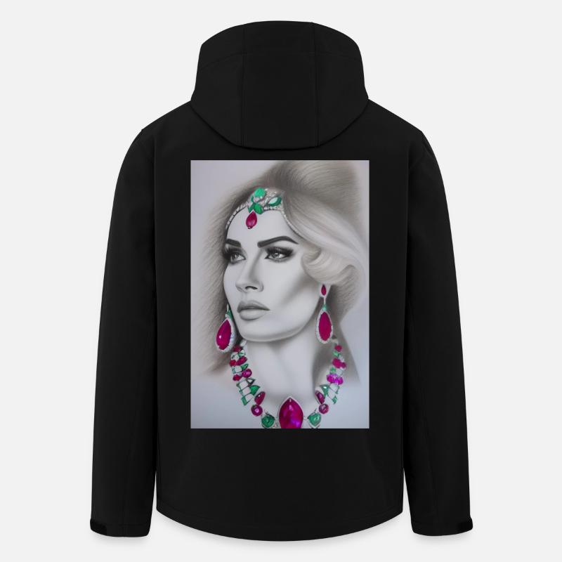 Woman with jewelry - Men’s Recycled Softshell Jacket Discoverer by Stanley/Stella - black