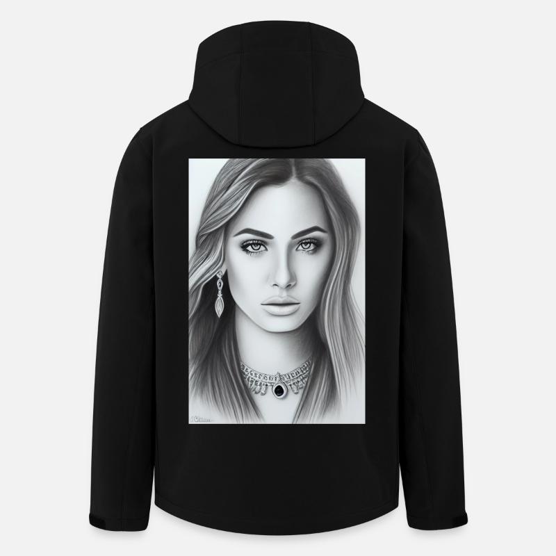 Frau mit Schmuck - Recycelte Männer Softshell-Jacke von Stanley/Stella - Schwarz