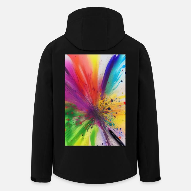 Éclaboussures de couleur - Veste softshell homme en polyester recyclé Stanley/Stella - noir