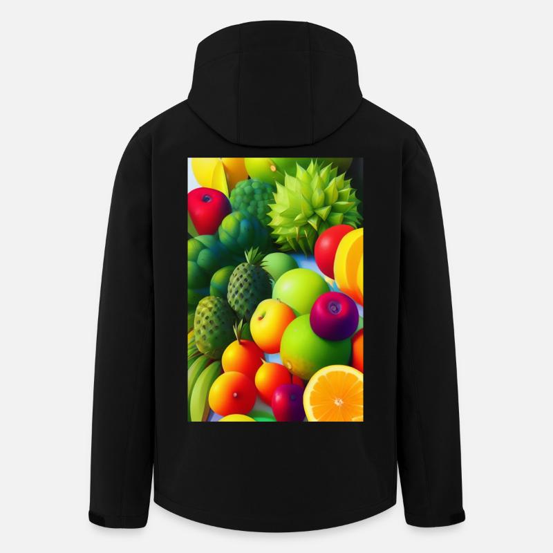 Früchte - Recycelte Männer Softshell-Jacke von Stanley/Stella - Schwarz