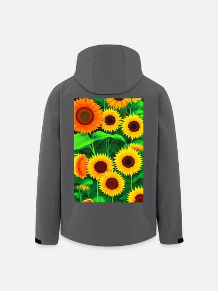 Sunflowers - Men’s Recycled Softshell Jacket by Stanley/Stella - black