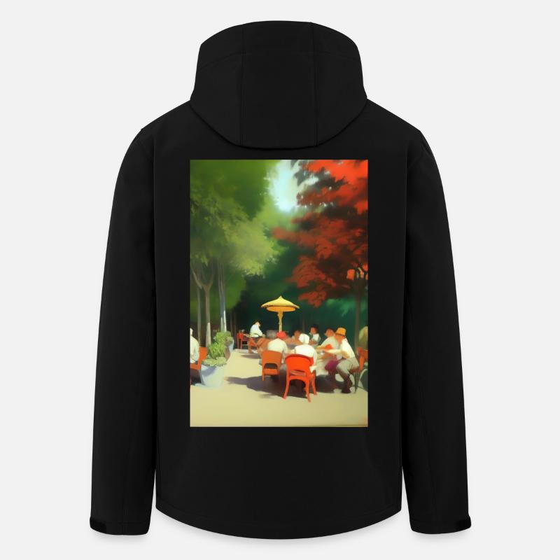 Café asiatique en plein air - Veste softshell homme en polyester recyclé Stanley/Stella - noir