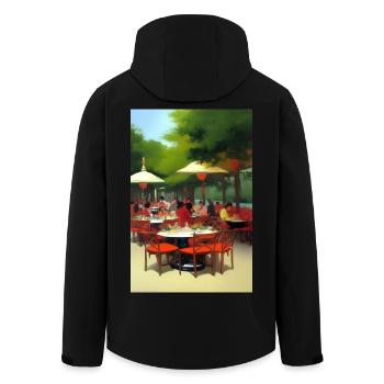 Café asiatique en plein air - Veste softshell homme en polyester recyclé Stanley/Stella - noir - Dos - AI Model Male 185 light (185cm)