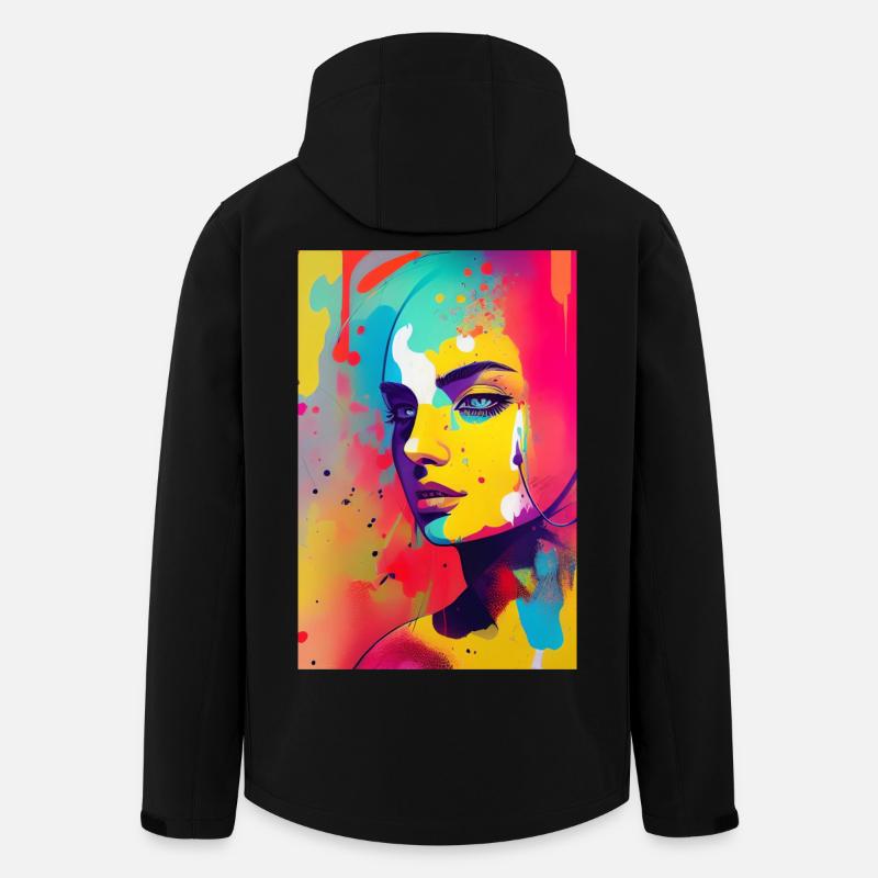 Art abstrait - Veste softshell homme en polyester recyclé Stanley/Stella - noir